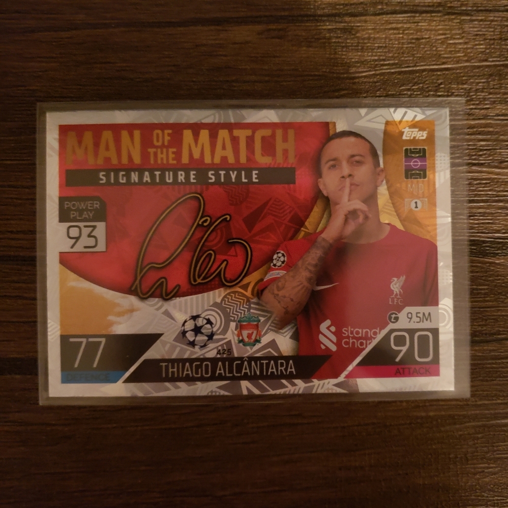 ⚽️ Topps Man of the Match Signature Thiago Alcantara Card ⚽️